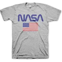 Hybris NASA Heren Tshirt -M- Old Glory Grijs