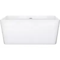 Vente-unique Rechthoekig eilandbad - 197 L - 130 x 70 x 55 cm - Wit - Acryl - SPICARA