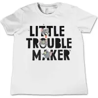 Hybris Tom And Jerry Kinder Tshirt -Kids tm 8 jaar- Tom - Little Trouble Maker Wit