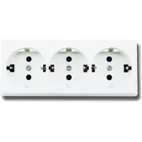 BES LED Wandcontactdoos - Aigi Kuta - Opbouw - 3-voudig - Randaarde - Wit