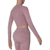 Xtreme - Sport crop top dames - Lange mouwen - Roze - L - 1-Stuk - Sport top dames long sleeve