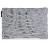 Knit Factory Vinz Sierkussen - Rechthoekig kussen - Kussen woonkamer - Bank kussen - Decoratie kussen - Licht Grijs - 60x40 cm - Kussenhoes inclusief kussenvulling