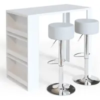 Vicco Bartafel set – 57 x 117 cm met 2 barkrukken Wit