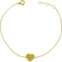 New Bling 9NBSAM-G190247 Gouden Armband - Dames - Hartje - 5 x 5,2 mm - Zirkonia - Ankerschakel - 16 + 1 + 1 cm - 14 Karaat - Goud