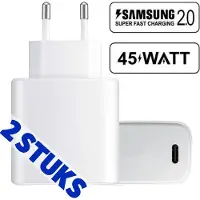 Phreeze 2x 45w usb C Adapter - Super Fast Charger - Snellader usb C - Oplaadstekker Galaxy S26 S25 S24 S23 S22 S21 S20 A57 A56 A55 A54 A53 - 45w Power Adapter - Oplader 45 w