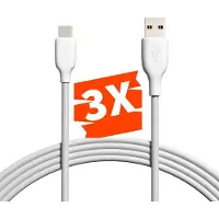 Phreeze USB C naar USB-A Kabel - 3 Meter Lang - 3A/18W - Datakabel 480 MBps - Sterk Rubber - Fast Charging - Voor o.a S8,S9,S10,S20,S21,S22,Tablet,A7,A8,A9,S7,S8,S9