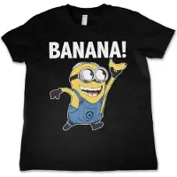 Hybris Minions Kinder Tshirt -Kids tm 8 jaar- Banana! Zwart