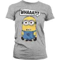 Minions Dames Tshirt -L- Whaaa?!? Grijs