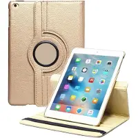 Phreeze Hoesje geschikt voor iPad Air 1e generatie 2013 2014 Goud Draaibaar case Cover