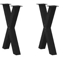 vidaXL Eettafelpoten 2 st X-vormig 60x(72-73) cm staal zwart