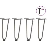 vidaXL Haarnadelpoten voor Salontafel 4 st 30 cm massief staal naturel