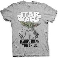 Hybris Star Wars Heren Tshirt -M- The Mandalorian - Mandalorian Child Grijs