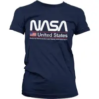 Hybris NASA Dames Tshirt -XL- United States Blauw