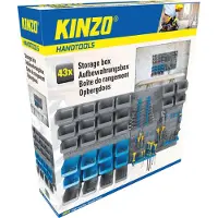 Kinzo Gereedschapswand - 43-Delig: 2-Delig Gereedschapsbord, 28 Opbergbakjes, 10 Gereedschapshaken en 3x Gereedschapshouder