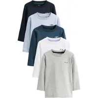 Next Shirt navy / lichtblauw / donkerblauw / grijs / wit