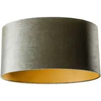 QAZQA Fluwelen lampenkap groen met gouden binnenkant ovaal 50/33/25