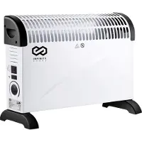 Brixy Elektrische Convectorkachel - Turbo Functie en Ventilator - 750 / 1500 / 2000W - Verstelbare Thermostaat - Radiatorkachel - Oververhittingsbeveiliging - 35m² - Zwart/Wit