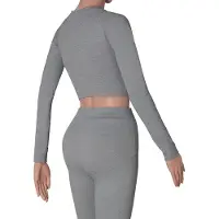 Xtreme - Sport crop top dames - Lange mouwen - Grijs - L - 1-Stuk - Sport top dames long sleeve