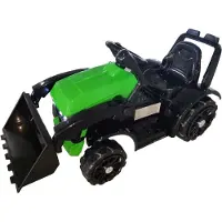 Leantoys Kindertractor - elektrisch - 87x42,5x44,5cm - groen, zwart