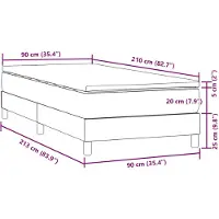 vidaXL Boxspring met matras fluweel roze 90x210 cm