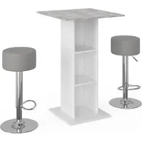 Vicco Rodeo Bartafel set – 70 x 70 cm met 2 barkrukken Beton