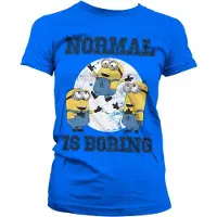 Minions Dames Tshirt -M- Normal Life Is Boring Blauw