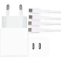 Phreeze Oplader voor Galaxy Tab S10, S10+, S10 Ultra, Tab S9, S9+, S9 Ultra, Tab S9 FE, S9 FE - Super Fast Charger - Usb C Power Adapter 35w 2 Poorten GaN - Usb C Kabels 1 Meter