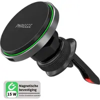 Phreeze Telefoonhouder Auto Ventilatie - Draadloos Opladen 15W - Geschikt voor MagSafe - Magnetisch - 360 Graden Draaibaar - Verstelbaar - Universeel - Zwart