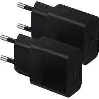 Phreeze 25w Super Fast Charger voor S24,S23,S22,S21,S20,Plus,Ultra - 2 Stuks - Zwart