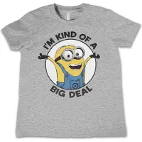 Hybris Minions Kinder Tshirt -Kids tm 10 jaar- I'm Kind Of A Big Deal Grijs