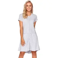 Doctor Nap Katoenen Nachthemd met Knoopjes Borstvoeding Bevallingsjurk TCB.9445 Grey Melange 36 / S