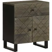 vidaXL Nachtkastje 50x33x60 cm massief mangohout zwart