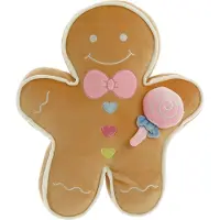 Unique living Kerstkussen Xmas Icons Gingerbread Bruin 40 X 40 X 10 Cm