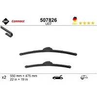 Valeo SWF CONNECT ruitenwisserbladen, voorzijde, voor FORD FOCUS (DAW, DBW), frameless