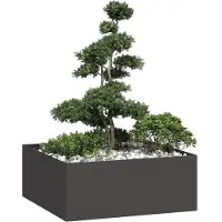 vidaXL Plantenbak 100x100x40 cm staal zwart