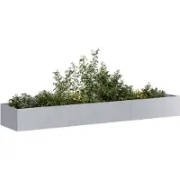 vidaXL Plantenbak 360x80x40 cm gegalvaniseerd staal