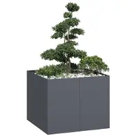 vidaXL Plantenbak 100x100x80 cm staal antracietkleurig