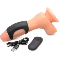 Trinity Vibes - G-Shaft - Vibrerende Cockring met Schachtondersteuning - Zwart