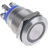 BULGIN MPI002/TERM/BL MPI002/TERM/BL Vandalismebestendige druktoets 24 V/DC 0.05 A 1x uit/(aan) Moment Blauw (Ø x l) 22 mm x 31 mm IP66 1 stuk(s)