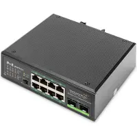Digitus Industriële 8-poorts Gigabit PoE-switch, onbeheerd, met 2 uplink-poorten