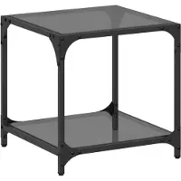vidaXL Salontafel met zwart glazen blad 40x40x40 cm staal