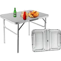 Discountershop Klaptafel 75x55x60cm - Weerbestendige Inklapbare Campingtafel voor Buiten - Opvouwbare Tuintafel met Handvat voor 1-2 Personen - Stevige Vouwtafel
