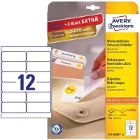 Avery Zweckform AVERY Universele etiketten afneembaar L4743REV-100 A4 Wit 99,1 x 42,3 mm 100 Vellen à 12 Etiketten