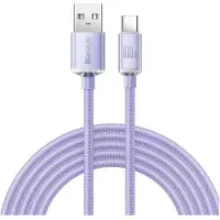 Baseus Crystal Shine Series Fast Charging Data Cable USB to Type-C 100W 2m Purple