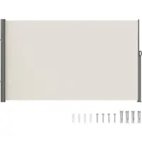 Vevor Zijluifel 160 x 300 cm Zijwandluifel Gemaakt van polyesterweefsel met PU-coating Luifel Uitschuifbare handgreep met veermechanisme Privacyscherm voor balkons Binnenplaatsen UV30 Beige