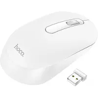 Hoco Draadloze Muis - Stille Draadloze Computer Muis - Compact en Rechts- en Linkshandig Gebruik - Wit