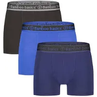 Bamboo Basics Boxershort Men Liam Black Blue Navy (3-Delig)-XL