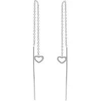 Karma Pull Through Doortrek Oorbellen Open Heart Zilver