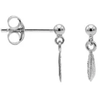 Karma Oorbellen Hanging Feather Zilver