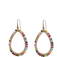 Go Dutch Label Day&Eve Hang Oorbellen Beads Open Drop Multi | Goud
